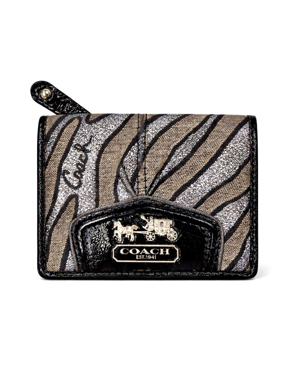 COACH Vintage Lurex Madison Metallic Zebra Print Wallet